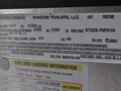 2027 Shadow 69236E-3SL-GN-E-LQ Trailer