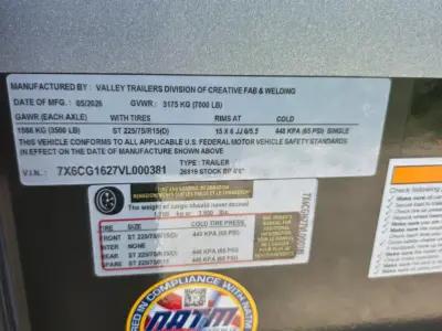2027 Valley 26816 Trailer